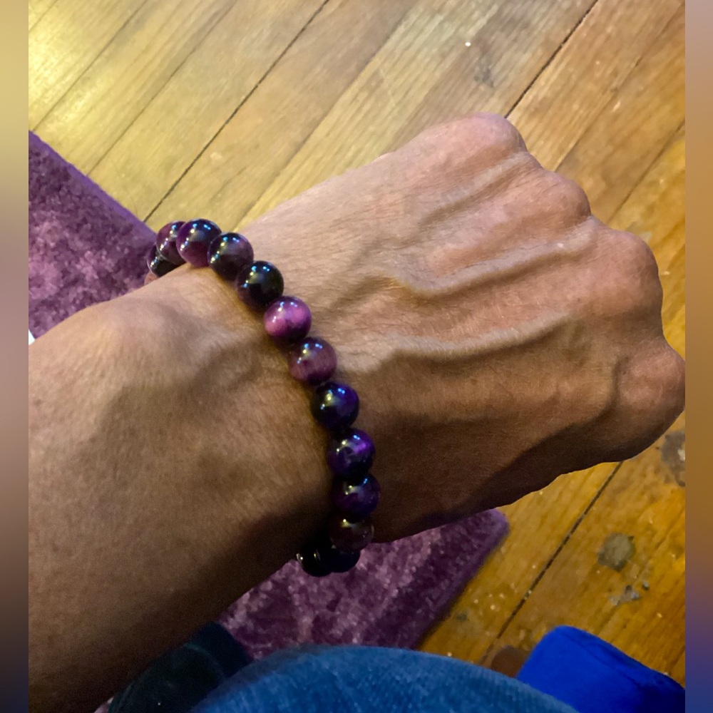 Men’s Purple Tigers Eye Bracelet
